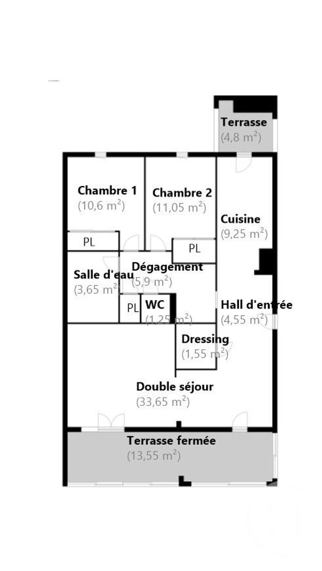Appartement T3 à vendre - 3 pièces - 81.45 m2 - MARSEILLE - 13008 - PROVENCE-ALPES-COTE-D-AZUR - Century 21 Can Transactions